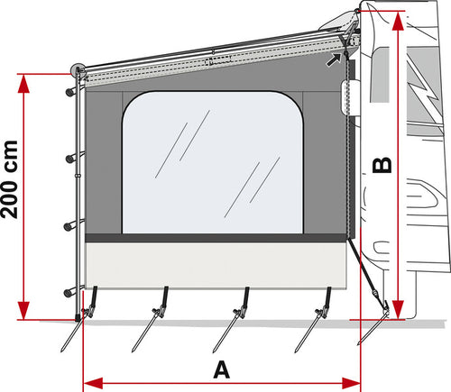 Lato W - Pannello laterale per tenda da sole Caravan Store/F35 434981