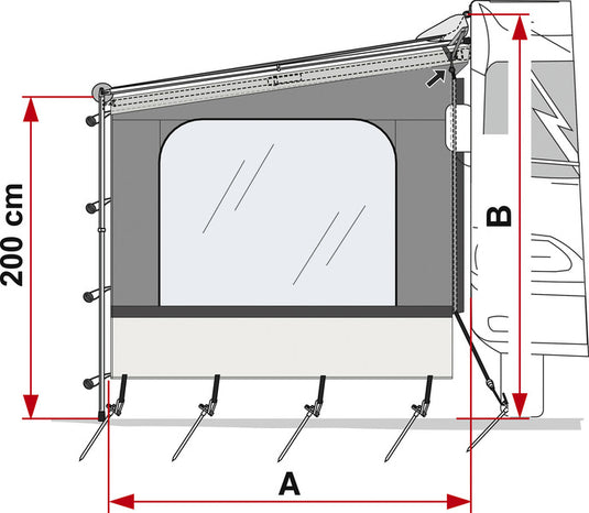 Lato W - Pannello laterale per tenda da sole Caravan Store/F35 434981