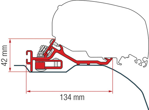 Fiamma Kit Adapter F65/F85 Ducato 2006 LHD+RHD Low Profile Deep Black 43719