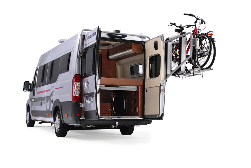 Carica immagine in Galleria Viewer, Portapacchi posteriore Futuro E-Lift per 2 biciclette, Duc. dal 2006 tetto forma 440001
