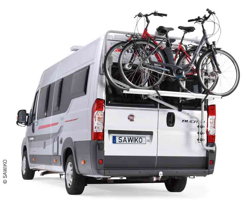 Carica immagine in Galleria Viewer, Portapacchi posteriore Futuro E-Lift per 3 biciclette, Duc. dal 2006 tetto forma 440002
