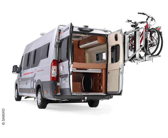 Portapacchi posteriore Futuro E-Lift per 3 biciclette, Duc. dal 2006 tetto forma 440002