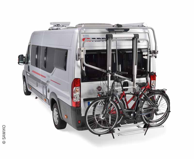 Carica immagine in Galleria Viewer, Portapacchi posteriore Futuro E-Lift per 3 biciclette, Duc. dal 2006 tetto forma 440002
