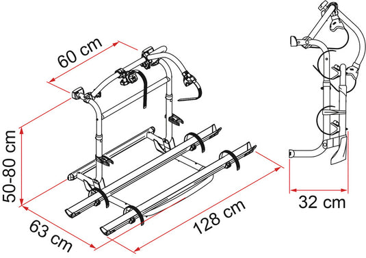 Portapacchi posteriore Carry Bike PRO M f.2 ruote, 4 ruote estendibili (fino a 6 440213