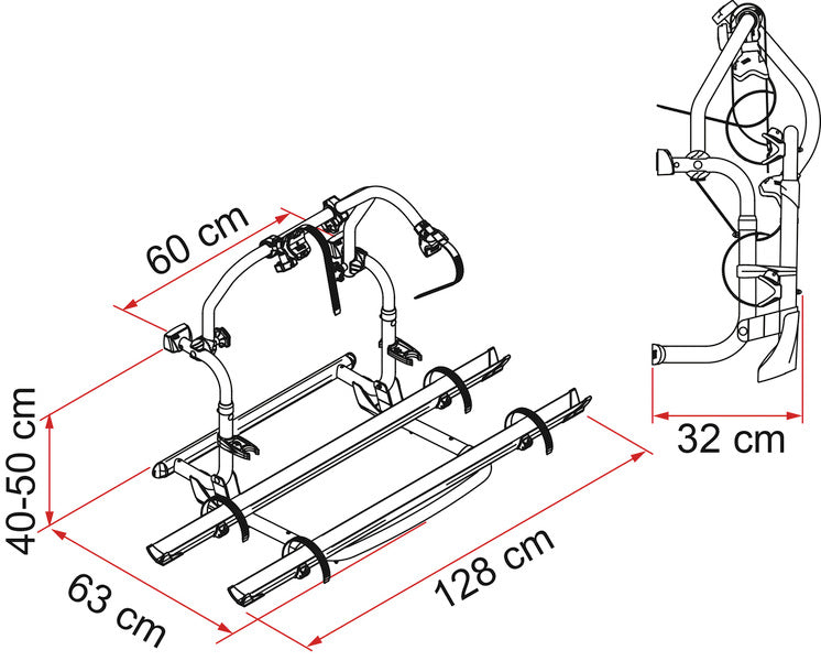 Load image into Gallery viewer, Portapacchi posteriore Carry Bike PRO C f.2 ruote, 4 ruote estendibili (fino a 6 440215
