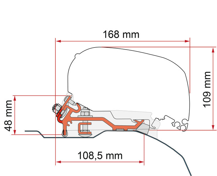 Load image into Gallery viewer, Fiamma F80S/F85L Kit adattatore piatto per H2 a tetto alto - Argento 440527
