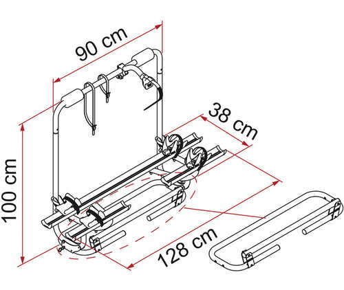 Portabiciclette per roulotte XL A PRO200 per 2 biciclette 440645