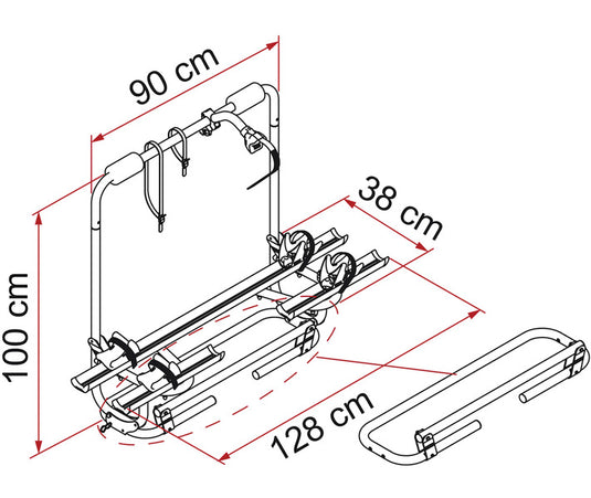 Portabiciclette per roulotte XL A PRO200 per 2 biciclette 440645