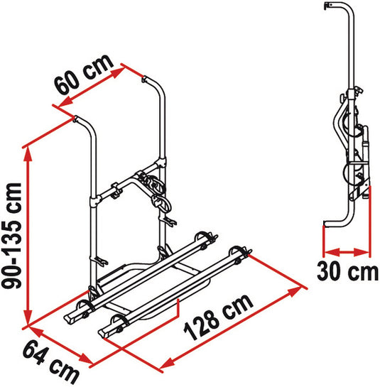 Portapacchi posteriore Carry Bike Pro Hymer per 2 ruote 44072