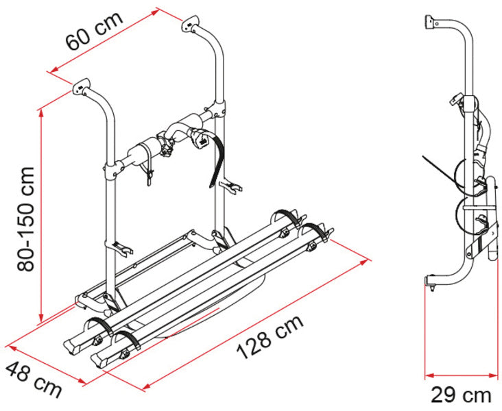 Load image into Gallery viewer, Portabiciclette per camper per 2 biciclette 440731

