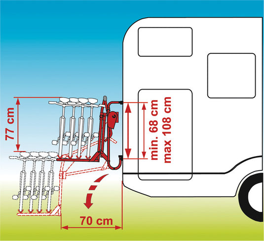 Portapacchi posteriore Carry Bike Lift 77 per 2 ruote 441040