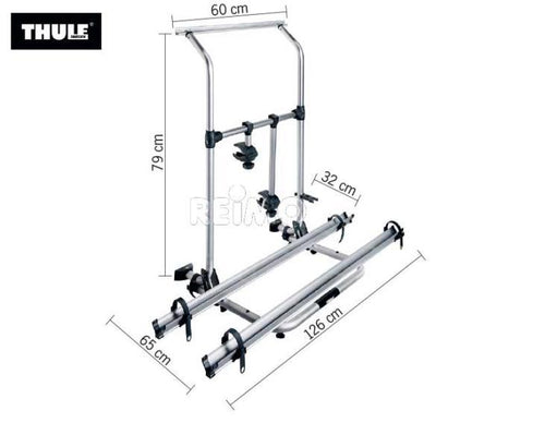 Portapacchi posteriore in alluminio Omni-Bike Sport G2 W150 Hobby Caravan per 2 44299