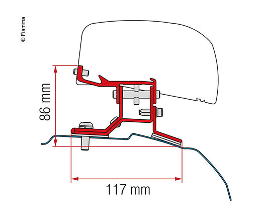 Adattatore per tenda da sole per tetto F40van Ford Transit Ford Transit Custom passo corto versione UK 443000