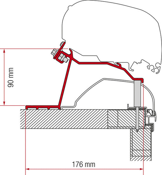 Adattatore Tendalino Fiamma F65L e F80S per caravan hobby dal 2014 44307