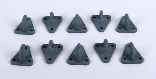Gancio di ancoraggio per rimorchio, triangolare, 45 x 39 mm, 10 pezzi 44310