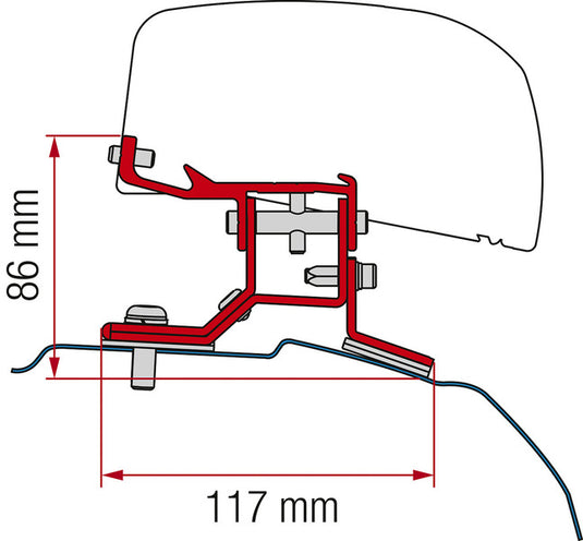 Adattatore per tenda da sole per tetto F40van Ford Transit Ford Transit Passo corto personalizzato 44336