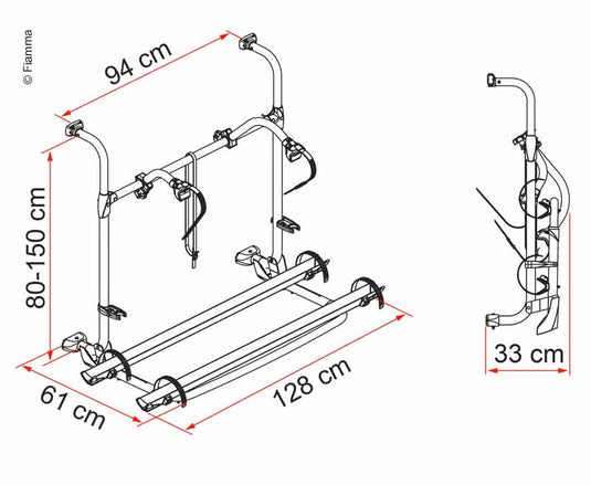 portapacchi posteriore Carry Bike Pro Autotrail, carico massimo 40kg 44445