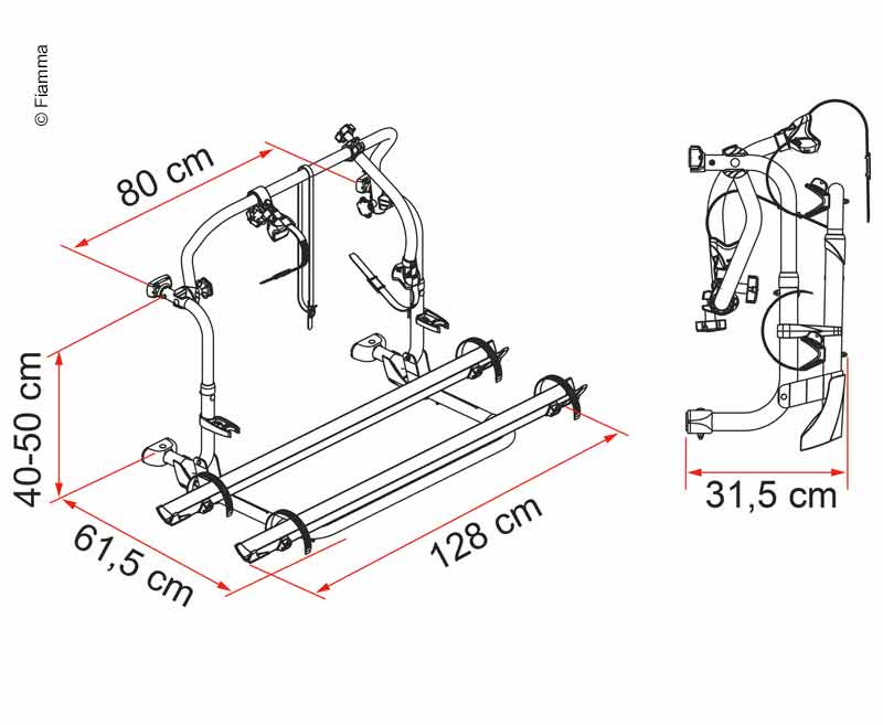 Carica immagine in Galleria Viewer, Portapacchi posteriore in alluminio Carry-Bike L80 per 2 ruote 44446
