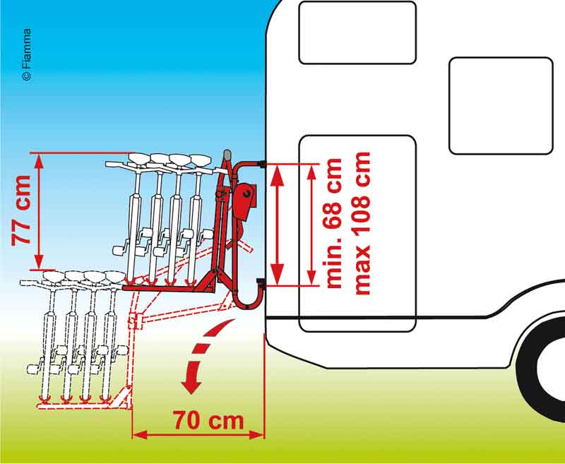 Load image into Gallery viewer, Portabiciclette posteriore Carry Bike Lift 77 per 2 ruote, carico massimo 60kg, blu 44464
