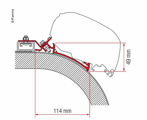 Tenda da sole adattatore F65L e F80S Rapido Distinction 450 cm 44483