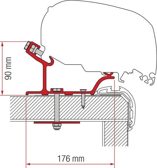 Adapter Markise F65L und F80S für Kit Carthago Malibu 340 cm M44485