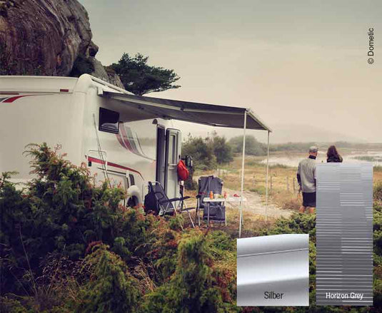 Tenda da sole PW1500 3,0m alloggiamento argento/tavola Horizon grigio, motore 12V 447178