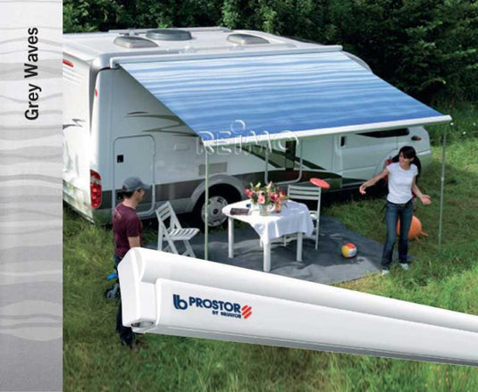 Tenda da sole Muro perfetto 1000 * 3,0m caso bianco, panno onde grigie 44720