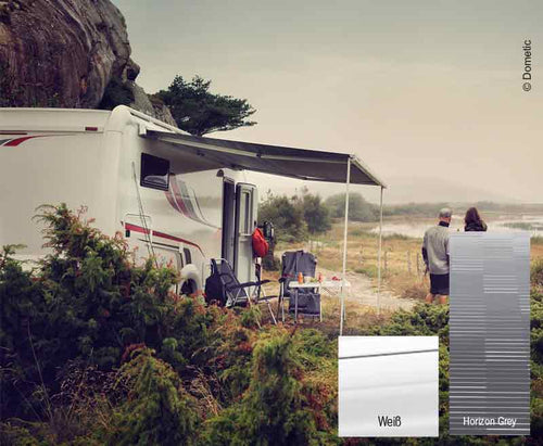 Tenda da sole PW1500 3,0m Alloggiamento bianco/telo Horizon grigio, motore 12V 44753