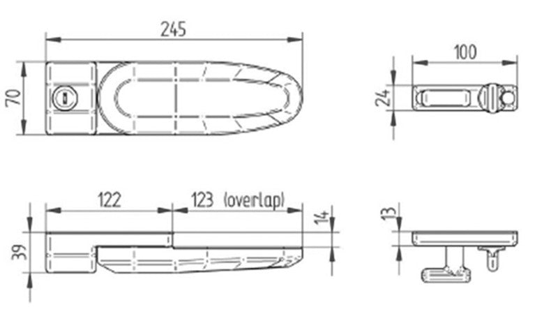 Load image into Gallery viewer, Serratura della porta Serratura interna ed esterna G2; per porte della carrozzer 45721
