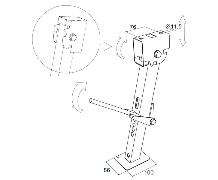 Carica immagine in Galleria Viewer, Supporto veicolo Jack 1 coppia 39-55cm 46532
