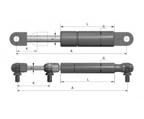 Molla a gas Stabilus Lift-o-mat 2366LP 46538