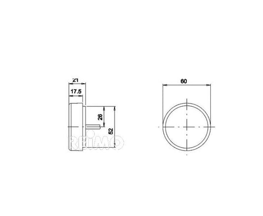 Luce di ingombro laterale a LED, 12V, 1W, trasparente, cavo 700 mm, IP67 47614