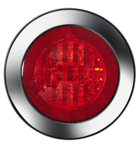 Sportello nebbia LED con riflettore, 12V 4W rosso IP67 500 mm di cavo 47624