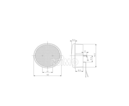 Fendinebbia a LED 12V 4W, rosso, IP67, cavo da 500 mm 47631