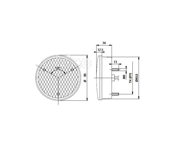 Load image into Gallery viewer, Fanale posteriore 12V, 3/4/0,5W IP67 con cavo da 500 mm trasparente. 47642
