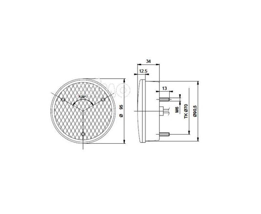 Fendinebbia a LED 12V, 4 IP67 Cavo 500 mm trasparente 47647
