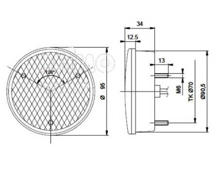 Load image into Gallery viewer, Fendinebbia a LED 12V, 4 IP67 Cavo 500 mm trasparente 47647
