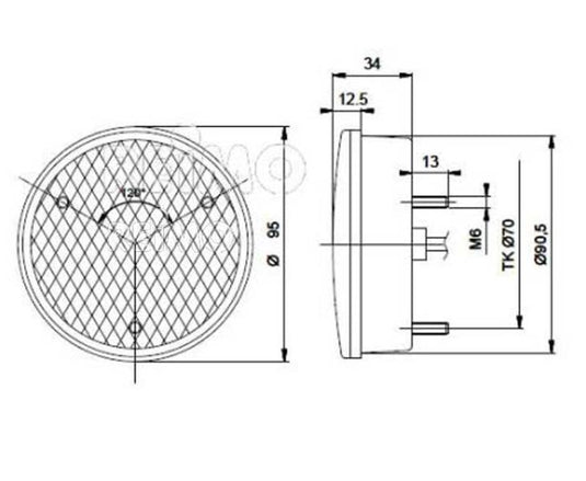 Fendinebbia a LED 12V, 4 IP67 Cavo 500 mm trasparente 47647