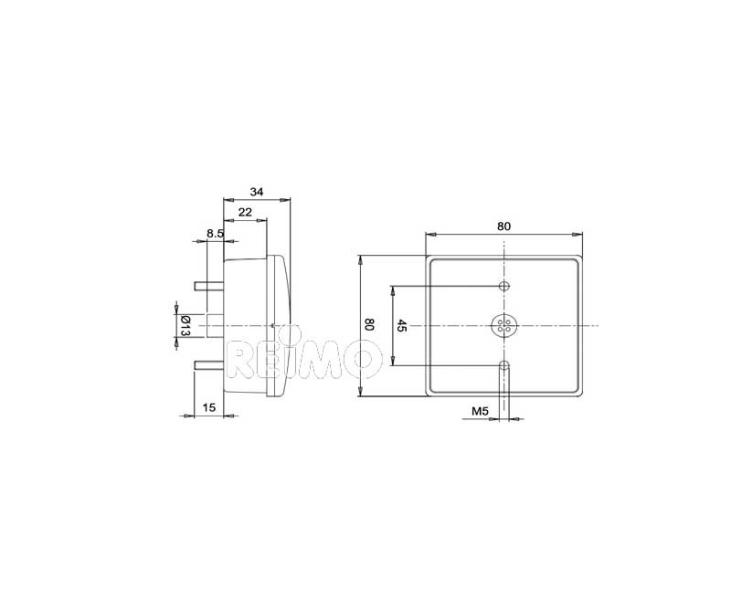 Load image into Gallery viewer, Luce di retromarcia a LED 12V, trasparente, 3 W IP67, cavo da 500 mm 47658
