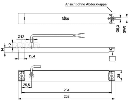 Fanale posteriore a LED rosso/cromo 9-32V, 0,3 W IP67, cavo 500 mm 47659