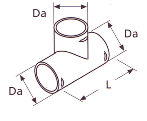Pezzo a T per collegamento tubi 90mm 480621