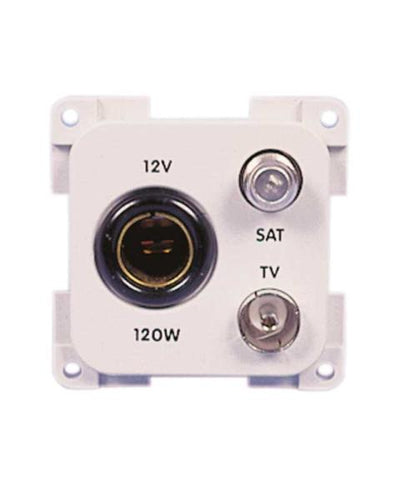 Presa TV + presa satellitare con presa standard 12V marrone 491090