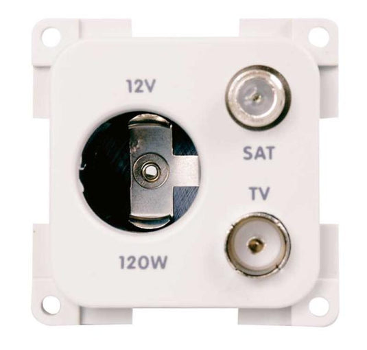 Presa TV + presa satellitare con presa accendisigari marrone SB 491100