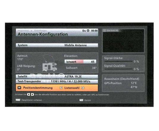 Pacchetto satellitare per roulotte Kathrein HDS 600 (BAS60 + HDZ60 + UFS940sw) 491975