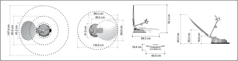 Carica immagine in Galleria Viewer, Sistema Multi Sat X65 Singolo, 65 cm a specchio 49631
