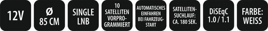 Sistema multi satellite X85 Singolo, specchio da 85 cm 49632