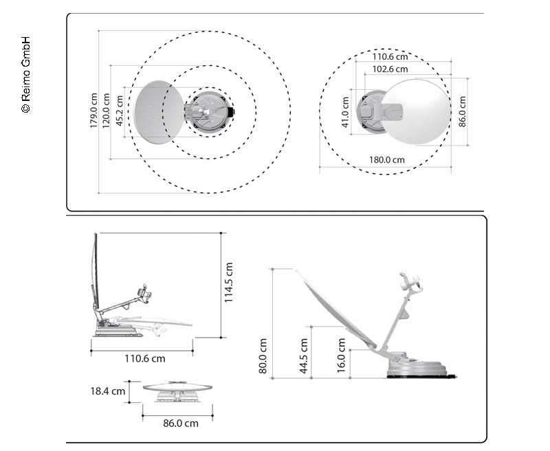 Carica immagine in Galleria Viewer, Sistema multi satellite X85 Singolo, specchio da 85 cm 49632
