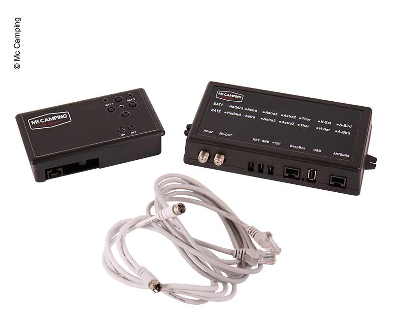 Carica immagine in Galleria Viewer, Antenna da campeggio Mc Camping 80 bianca, 80cm, 2 satelliti 49781
