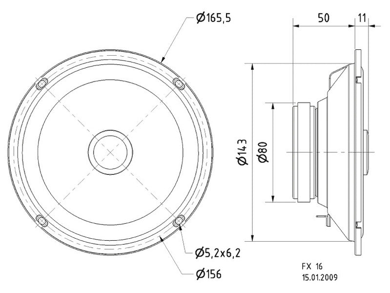 Load image into Gallery viewer, Altoparlante coassiale a 2 vie con cestello standard da 6,5&quot;. 49801
