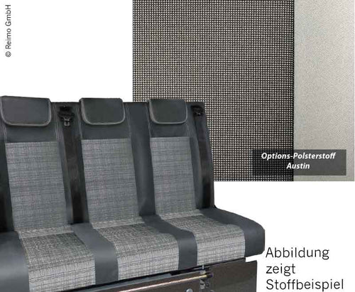 Panca a pelo VW T5 Trio Style V3000 V3000 misura 10 Cuscino 3 posti Austin T5 5040024